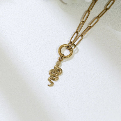 18K Gold PVD Stainless Steel Snake Charm / PDL0415
