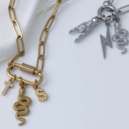 18K Gold PVD Stainless Steel Snake Charm / PDL0415