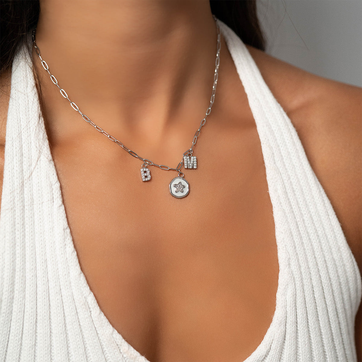 Stainless Steel Paperclip Chain Necklace / CHN9761