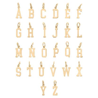 18K Gold PVD Coated Stainless Steel Small Sport Letter Pendant / PDS0007
