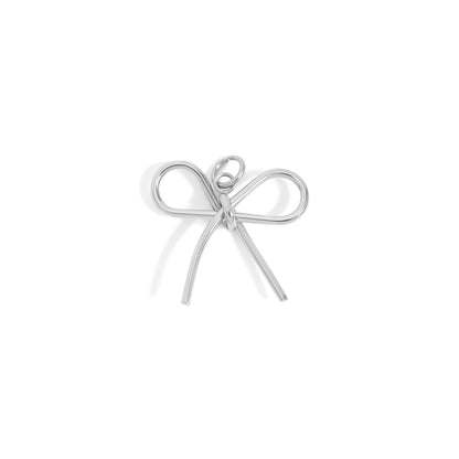 18K Gold PVD Stainless Steel Thin Bow Charm / PDL0292