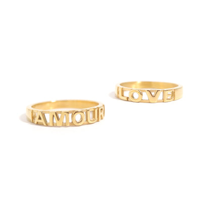 18K Gold PVD Stainless Steel Love Stacking Ring / KSS0010