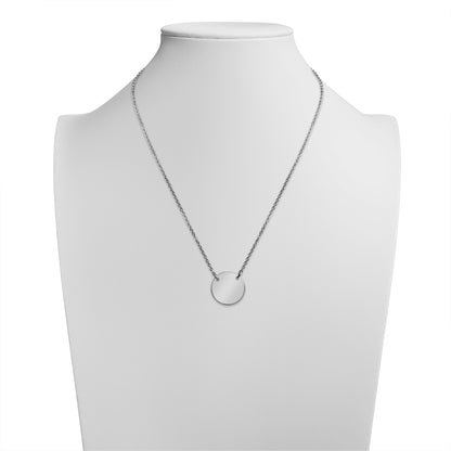 18K Gold PVD Stainless Steel Blank Circle Necklace / SBB0240