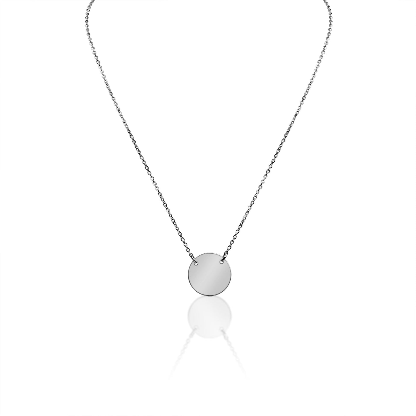 18K Gold PVD Stainless Steel Blank Circle Necklace / SBB0240