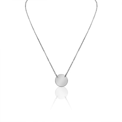 18K Gold PVD Stainless Steel Blank Circle Necklace / SBB0240