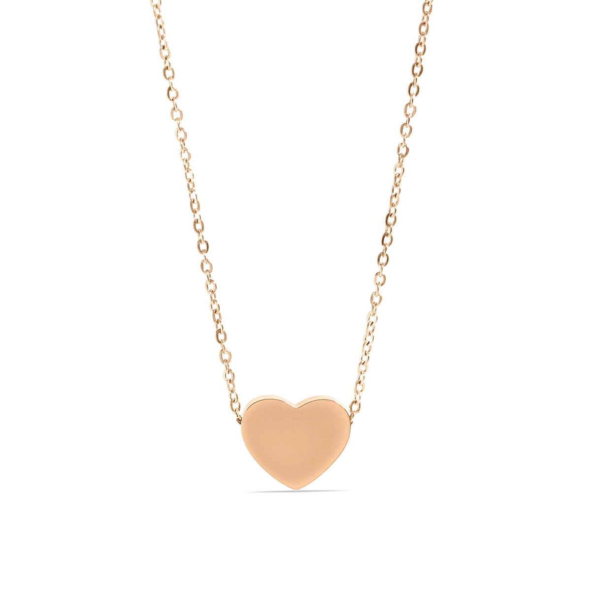18K Gold PVD Stainless Steel Blank Heart Necklace / SBB0250
