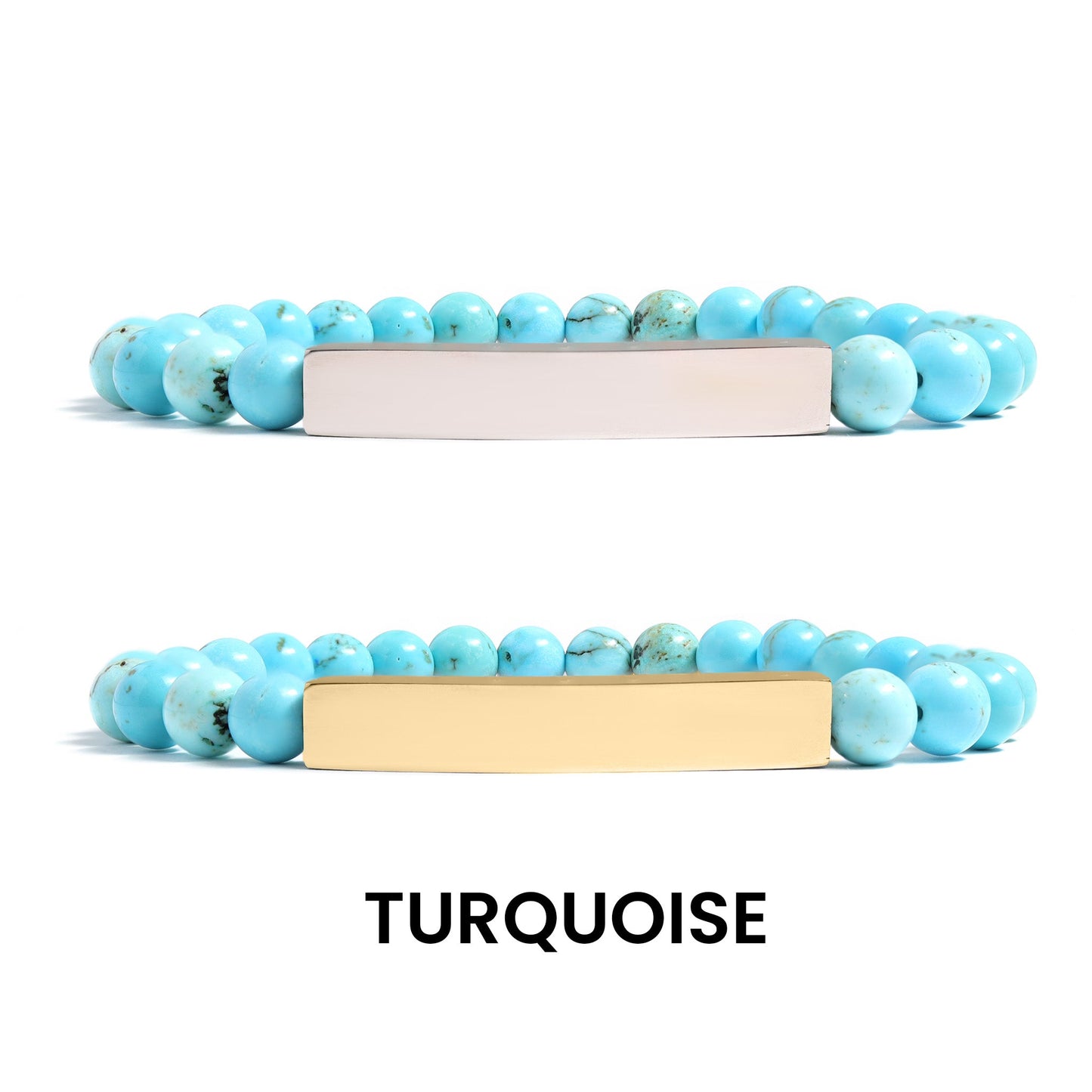 18K Gold PVD Stainless Steel Semi Precious Natural Stone Stretch Curved Bar Bracelet / SBB0278