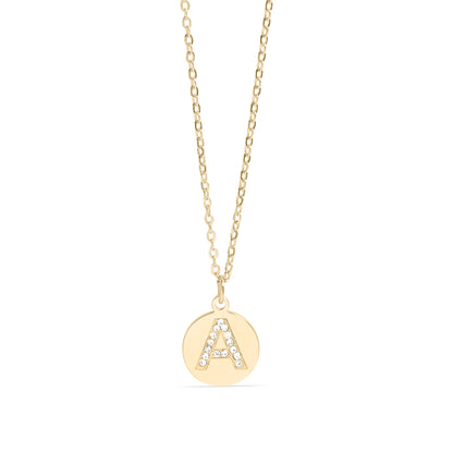 18K Gold PVD Stainless Steel Initial Pendant Necklace / SBB0283