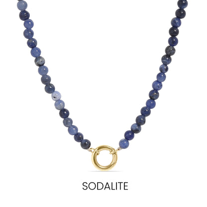 Semi Precious Natural Stone Charm Keeper Necklace / SBB0305