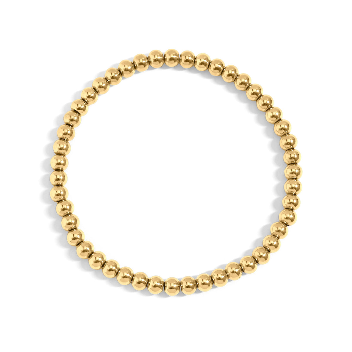 18K Gold PVD Stainless Steel Beaded Stretch Bracelet / SBB0342
