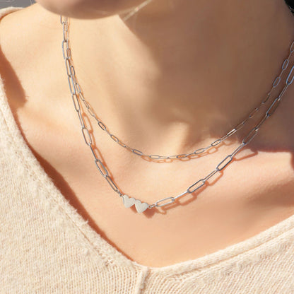 Stainless Steel Paperclip Chain Necklace / CHN9761
