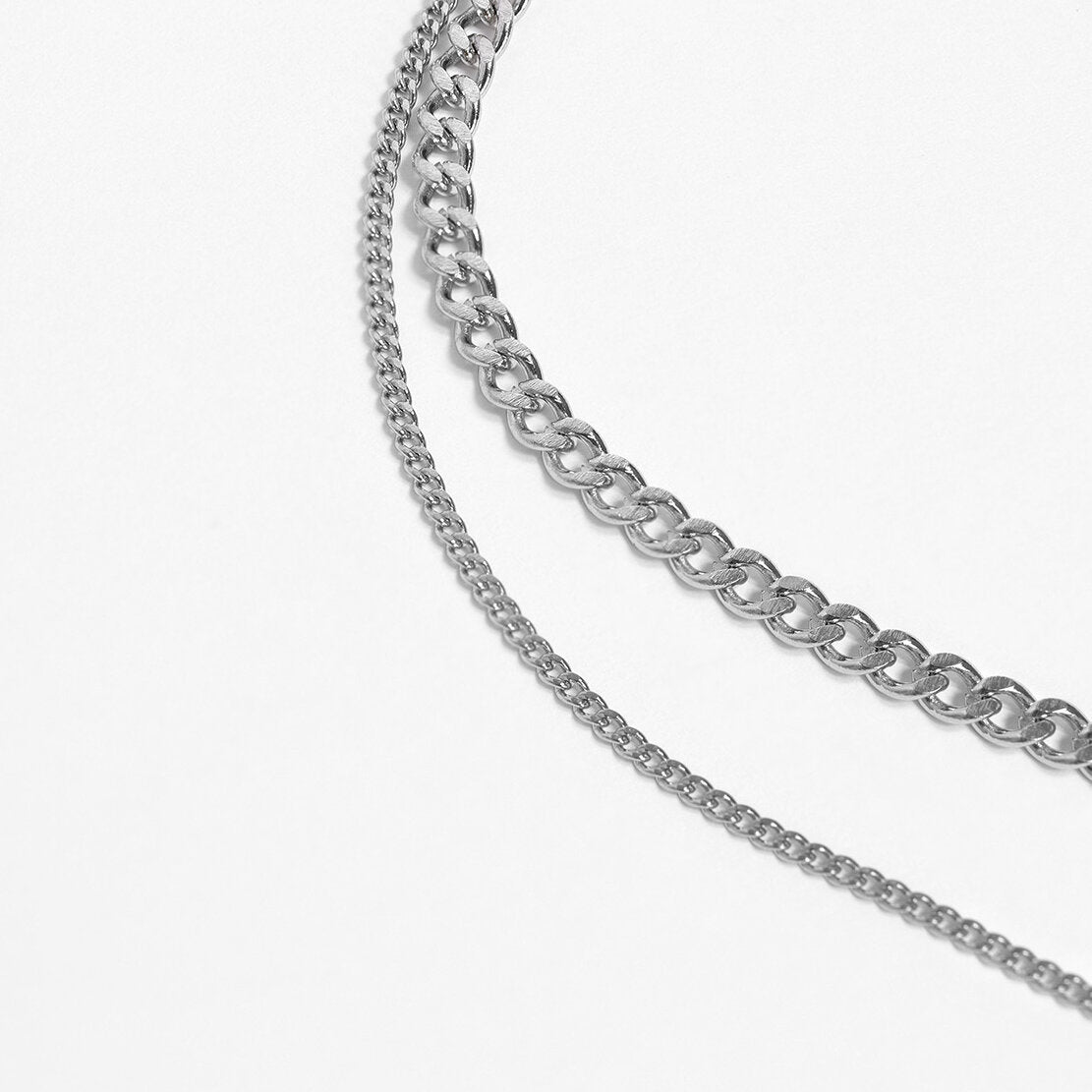 Stainless Steel Diamond Cut Curb Chain Necklace / CHN7500