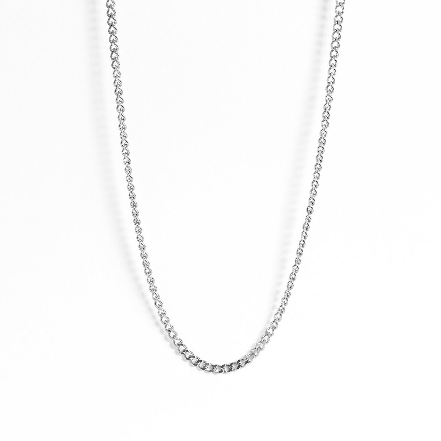 Stainless Steel Diamond Cut Curb Chain Necklace / CHN7500