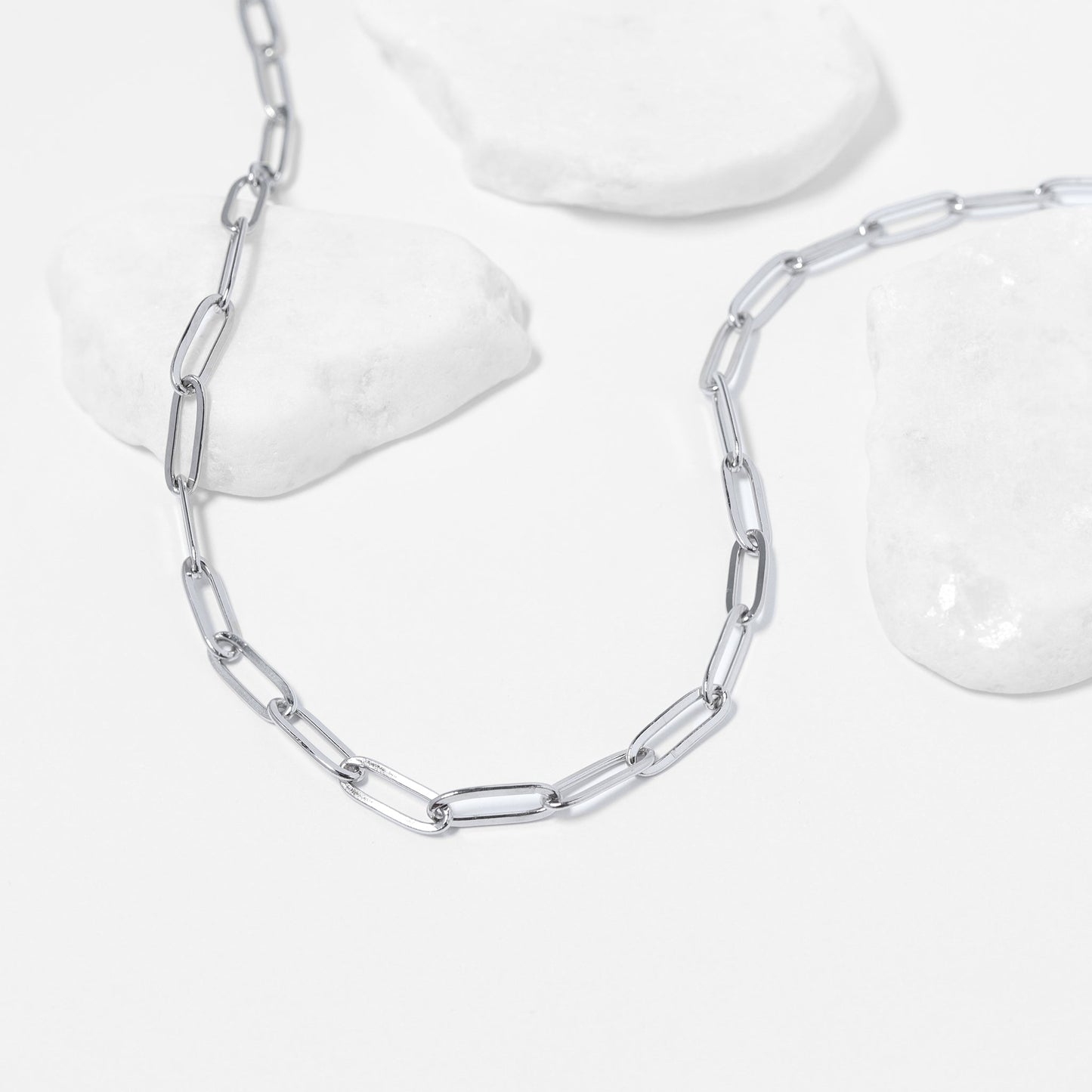 Stainless Steel Paperclip Chain Necklace / CHN9761