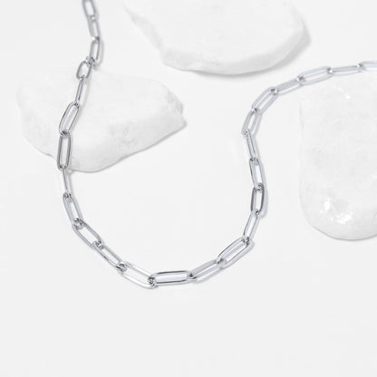 Stainless Steel Paperclip Chain Necklace / CHN9761