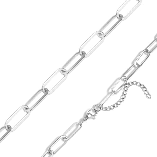Stainless Steel Paperclip Chain Necklace / CHN9761