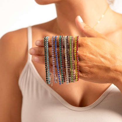 Stainless Steel Birthstone Tennis Chain Bracelet / TBR0007