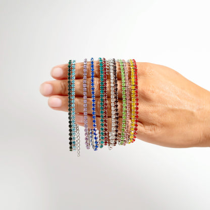 Stainless Steel Birthstone Tennis Chain Bracelet / TBR0007