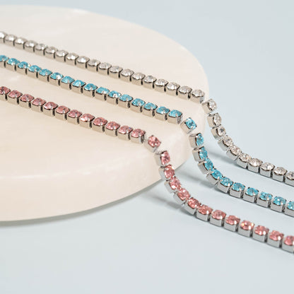 Stainless Steel Birthstone Tennis Chain Bracelet / TBR0007