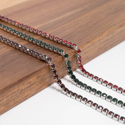 Stainless Steel Birthstone Tennis Chain Bracelet / TBR0007