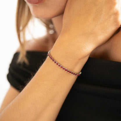 Stainless Steel Birthstone Tennis Chain Bracelet / TBR0007