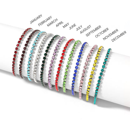 Stainless Steel Birthstone Tennis Chain Bracelet / TBR0007