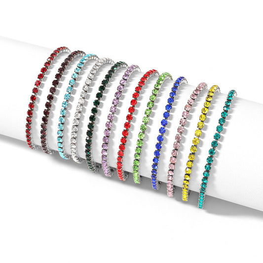 Stainless Steel Birthstone Tennis Chain Bracelet / TBR0007