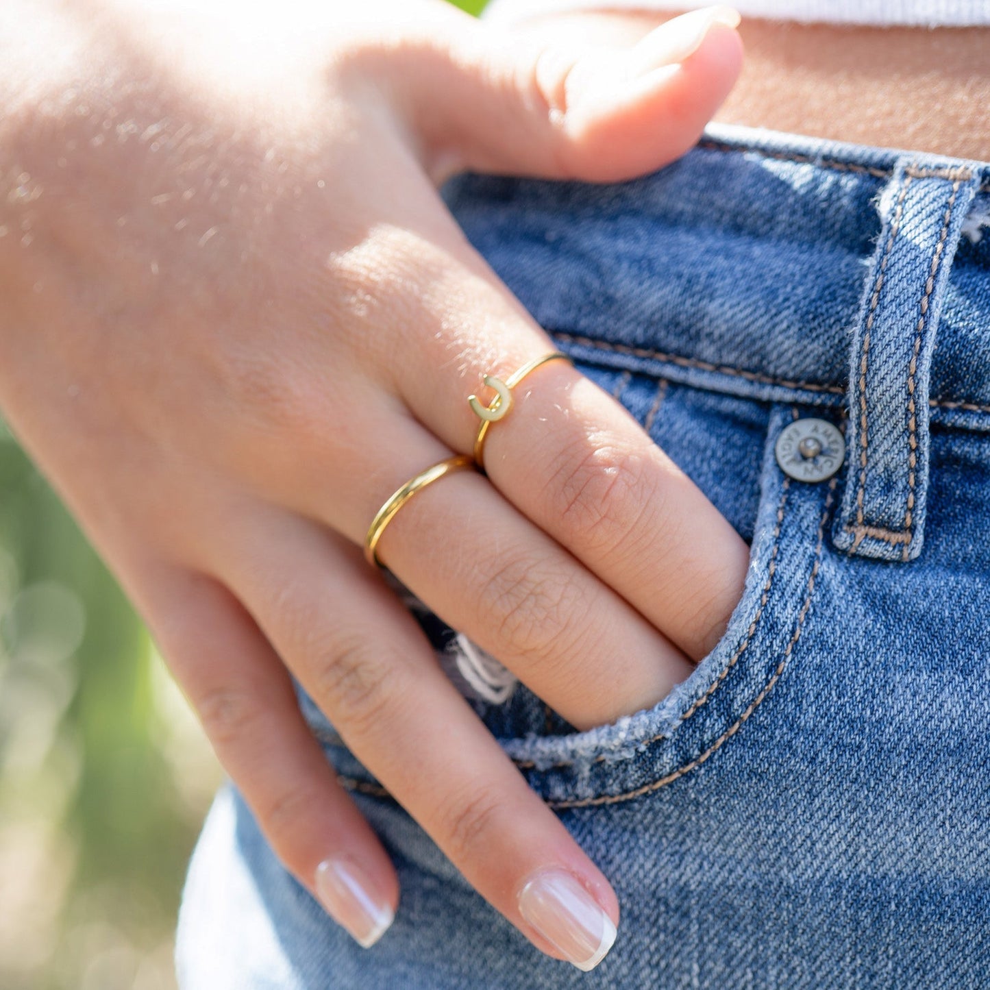 18K Gold PVD Stainless Steel Blank Ring / CFR0264