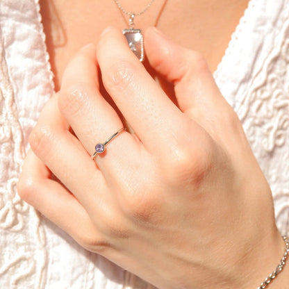 Stainless Steel Birthstone Stacking Ring / ZRJ1000