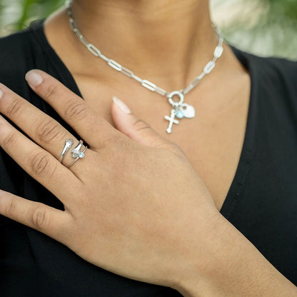 Stainless Steel Birthstone Stacking Ring / ZRJ1000