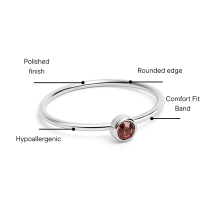 Stainless Steel Birthstone Stacking Ring / ZRJ1000