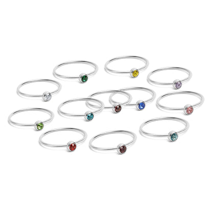 Stainless Steel Birthstone Stacking Ring / ZRJ1000