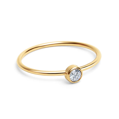 18K Gold PVD Stainless Steel Birthstone Stacking Ring / ZRJ1001
