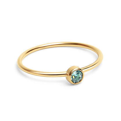 18K Gold PVD Stainless Steel Birthstone Stacking Ring / ZRJ1001