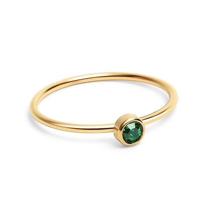 18K Gold PVD Stainless Steel Birthstone Stacking Ring / ZRJ1001