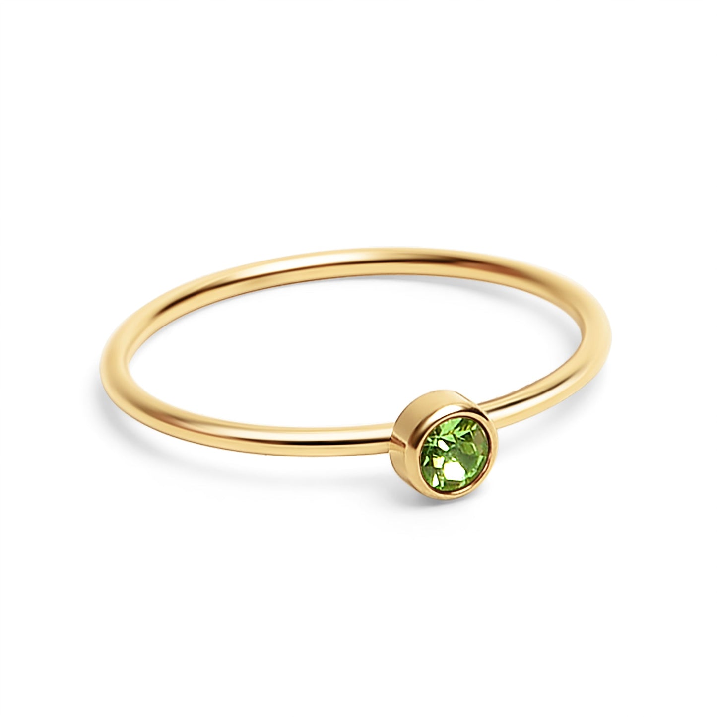 18K Gold PVD Stainless Steel Birthstone Stacking Ring / ZRJ1001