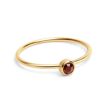 18K Gold PVD Stainless Steel Birthstone Stacking Ring / ZRJ1001