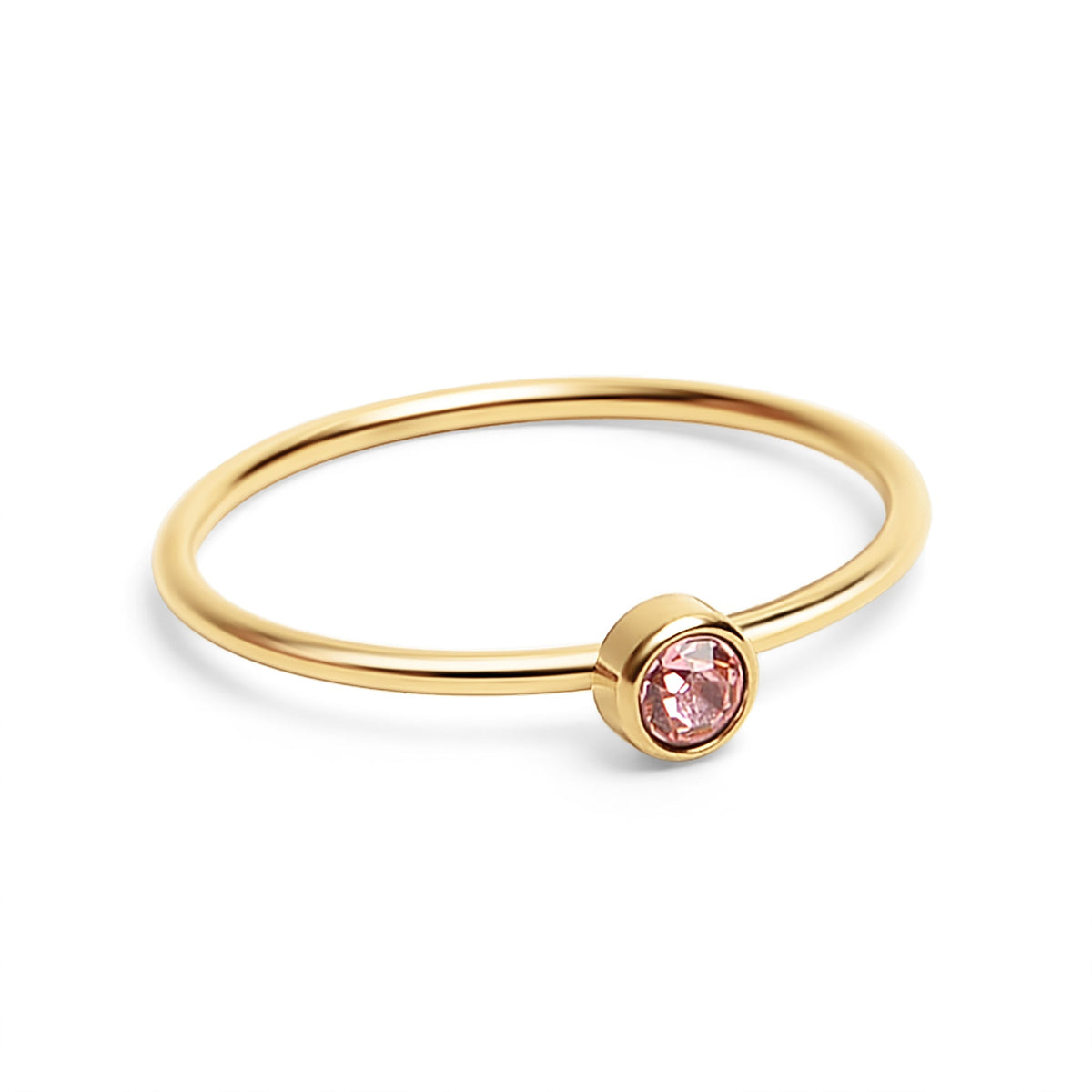18K Gold PVD Stainless Steel Birthstone Stacking Ring / ZRJ1001