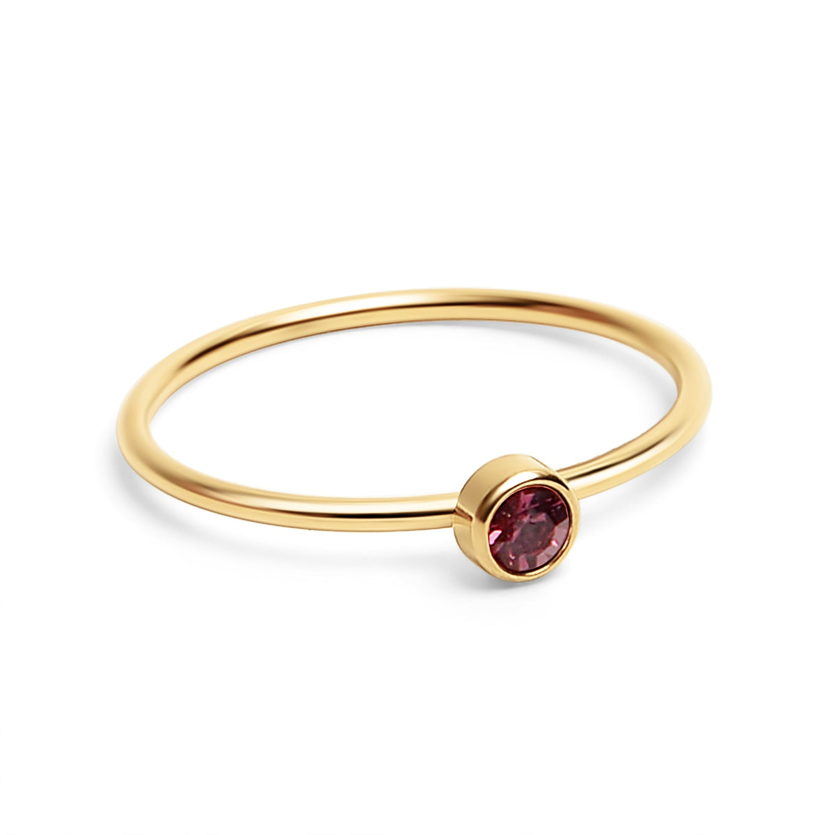 18K Gold PVD Stainless Steel Birthstone Stacking Ring / ZRJ1001