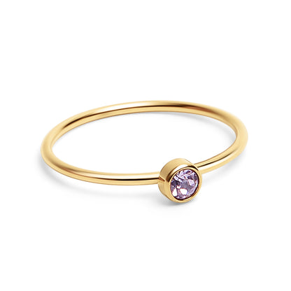 18K Gold PVD Stainless Steel Birthstone Stacking Ring / ZRJ1001