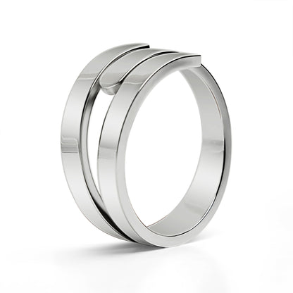 18K Gold PVD Stainless Steel Blank 3 Name Wrap Ring / ZRJ9018