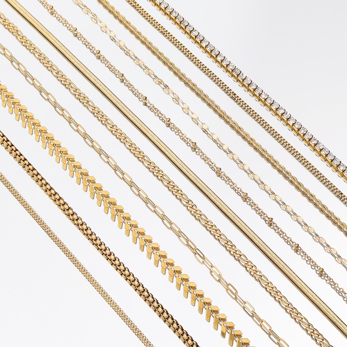 18K Gold PVD Stainless Steel 1.5mm Box Chain Necklace / CHJ2036