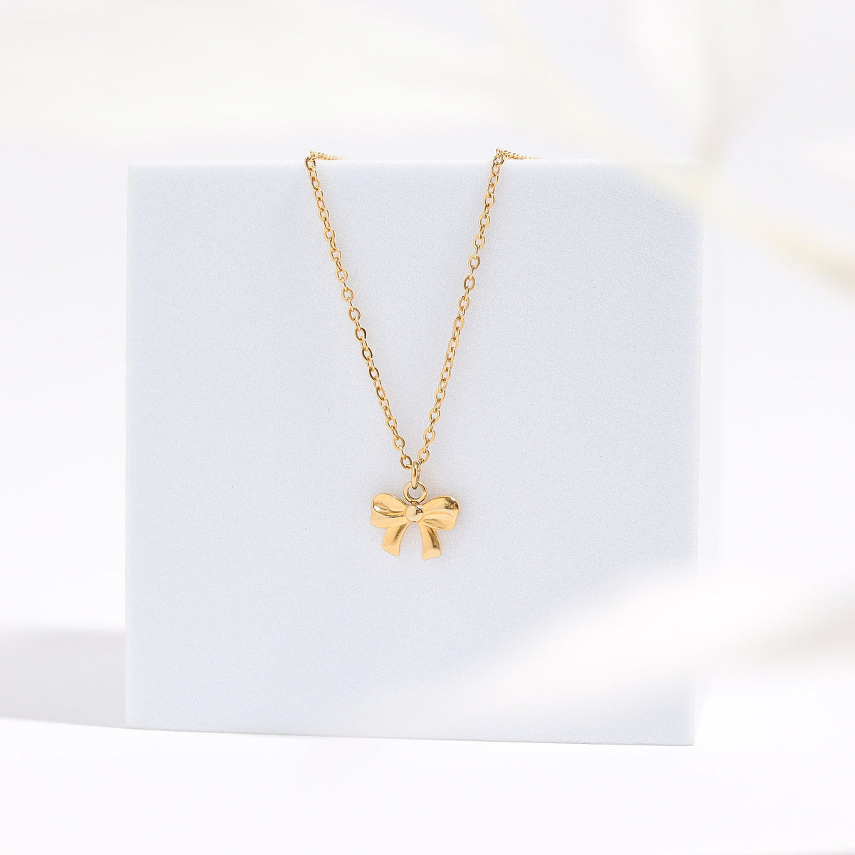 18K Gold PVD Stainless Steel Ribbon Bow Charm / PDL0143