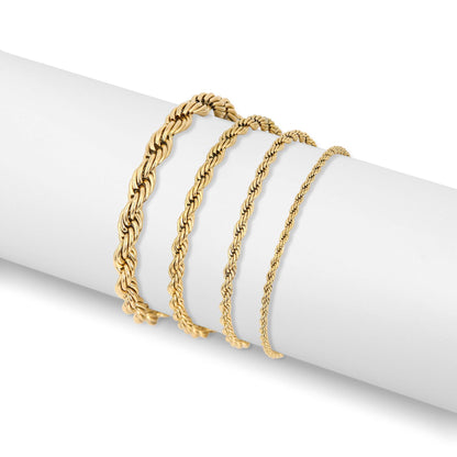 18K Gold PVD Stainless Steel Rope Chain Bracelet/Anklet / BRJ1000