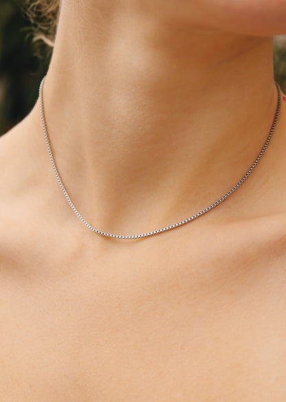 18K Gold PVD Stainless Steel 1.5mm Box Chain Necklace / CHJ2036