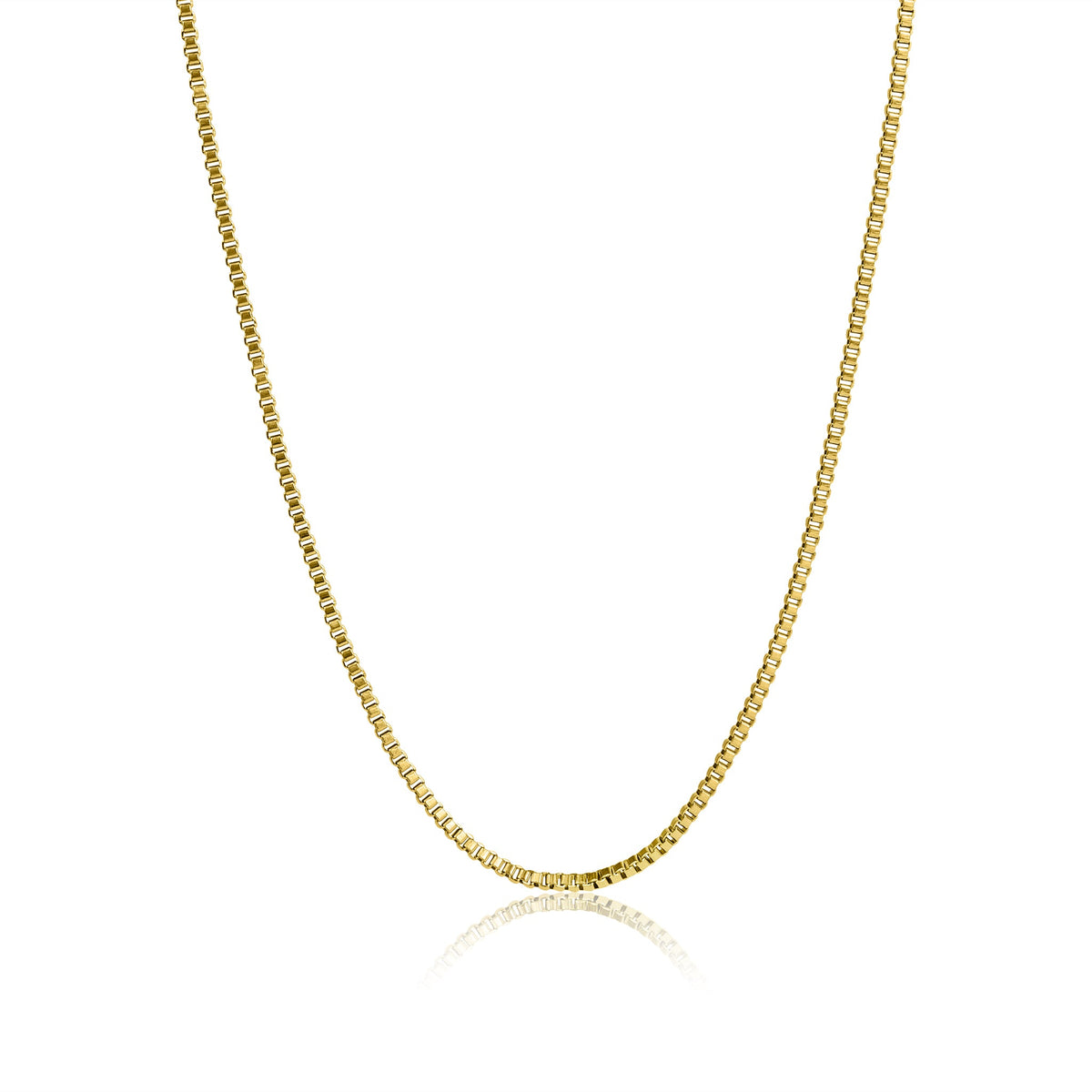 18K Gold PVD Stainless Steel 1.5mm Box Chain Necklace / CHJ2036