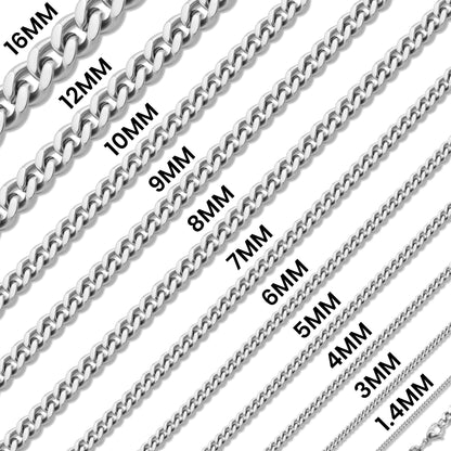 Stainless Steel Diamond Cut Curb Chain Necklace / CHN7500