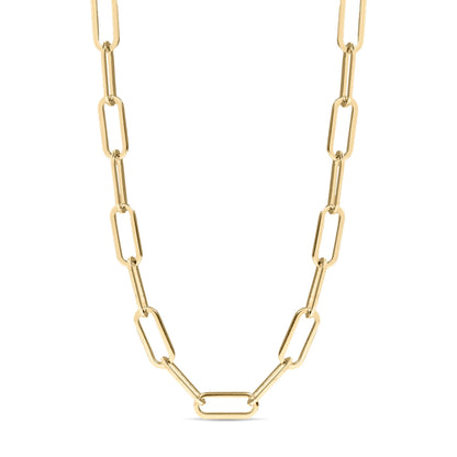 18K Gold PVD Stainless Steel Paperclip Chain Necklace / CHN9760