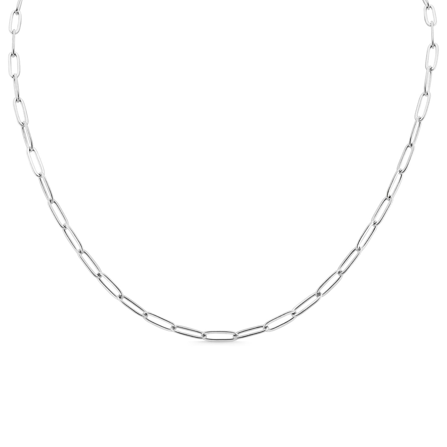 Stainless Steel Paperclip Chain Necklace / CHN9761