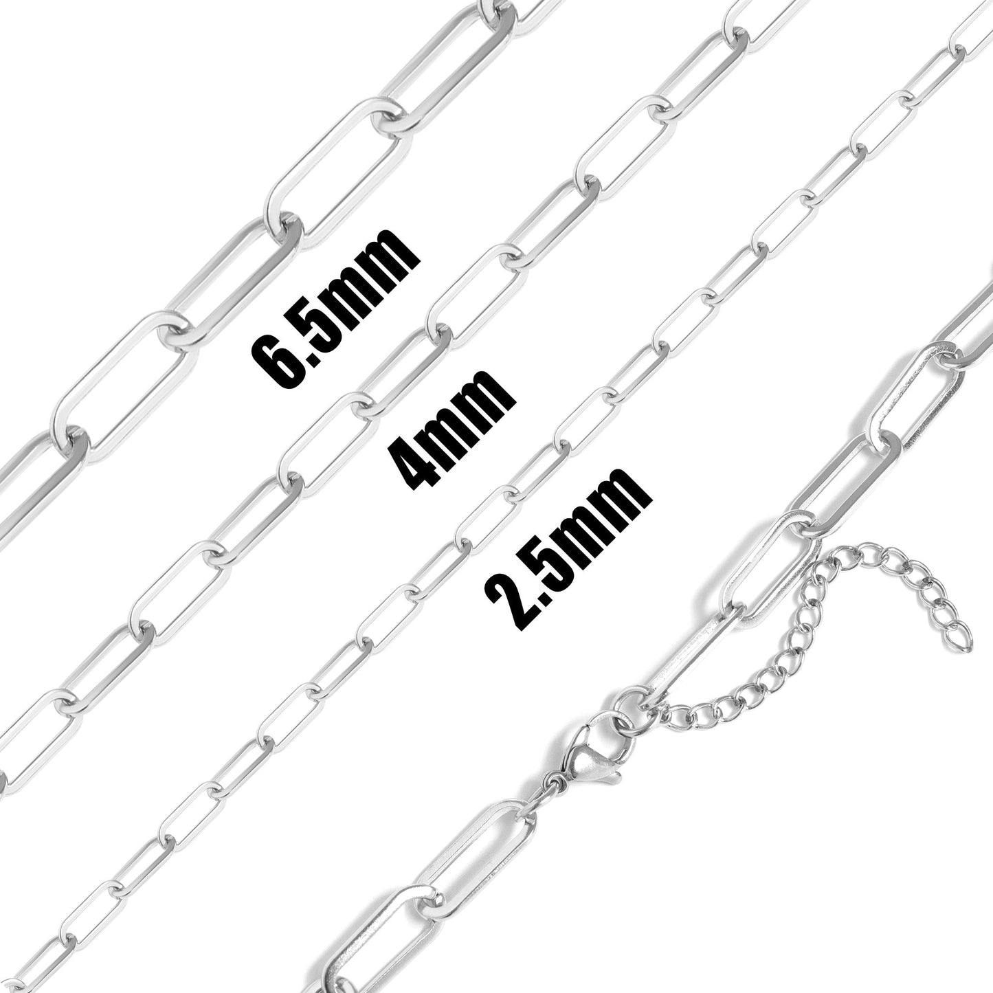 Stainless Steel Paperclip Chain Necklace / CHN9761